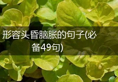 形容头昏脑胀的句子(必备49句)