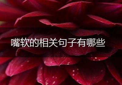嘴软的相关句子有哪些
