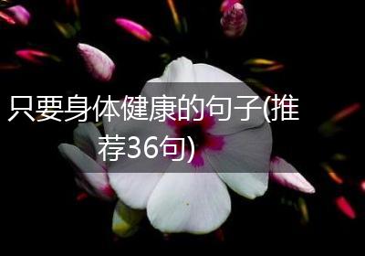 只要身体健康的句子(推荐36句)