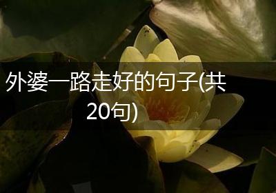 外婆一路走好的句子(共20句)