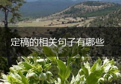 定稿的相关句子有哪些