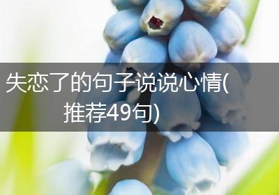 失恋了的句子说说心情(推荐49句)