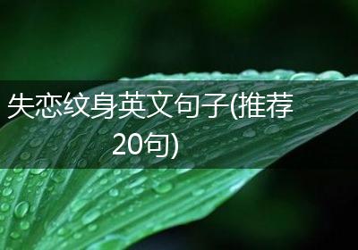 失恋纹身英文句子(推荐20句)
