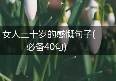女人三十岁的感慨句子(必备40句)