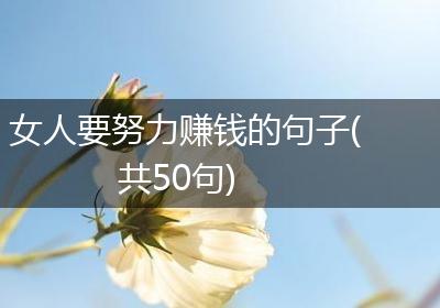 女人要努力赚钱的句子(共50句)