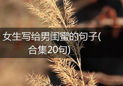 女生写给男闺蜜的句子(合集20句)
