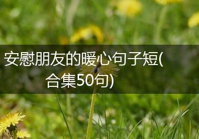 安慰朋友的暖心句子短(合集50句)