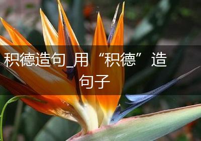 积德造句_用“积德”造句子