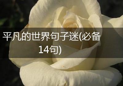 平凡的世界句子迷(必备14句)
