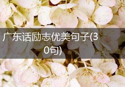 广东话励志优美句子(30句)