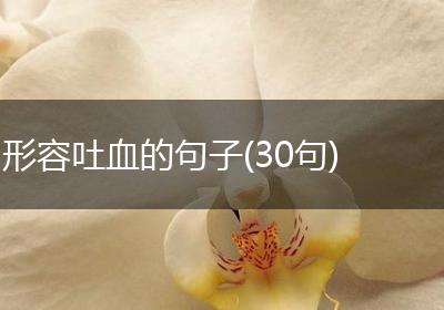形容吐血的句子(30句)