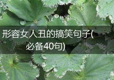 形容女人丑的搞笑句子(必备40句)