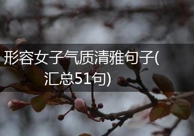 形容女子气质清雅句子(汇总51句)