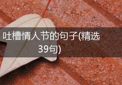 吐槽情人节的句子(精选39句)