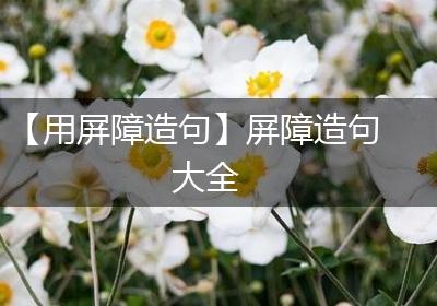 【用屏障造句】屏障造句大全