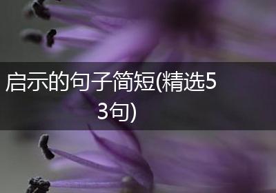 启示的句子简短(精选53句)