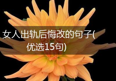 女人出轨后悔改的句子(优选15句)