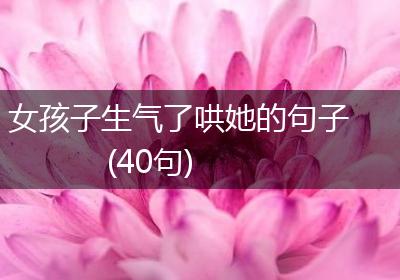 女孩子生气了哄她的句子(40句)