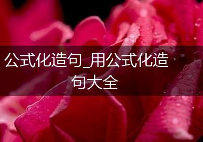 公式化造句_用公式化造句大全