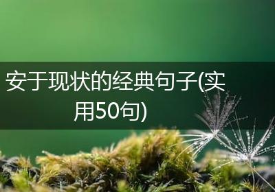 安于现状的经典句子(实用50句)