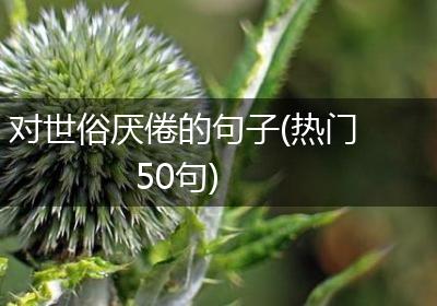 对世俗厌倦的句子(热门50句)