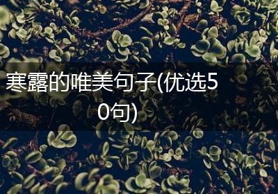 寒露的唯美句子(优选50句)