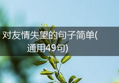 对友情失望的句子简单(通用49句)