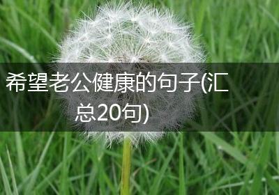 希望老公健康的句子(汇总20句)