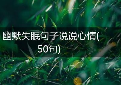 幽默失眠句子说说心情(50句)