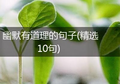 幽默有道理的句子(精选10句)