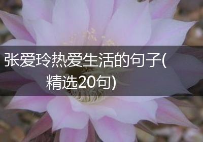 张爱玲热爱生活的句子(精选20句)