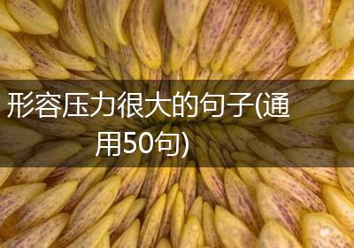 形容压力很大的句子(通用50句)