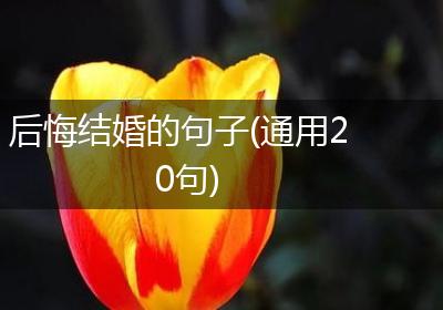后悔结婚的句子(通用20句)