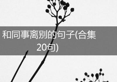 和同事离别的句子(合集20句)