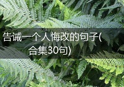 告诫一个人悔改的句子(合集30句)