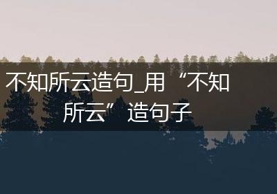 不知所云造句_用“不知所云”造句子
