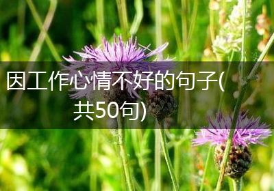 因工作心情不好的句子(共50句)
