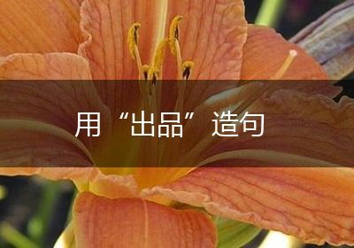 用“出品”造句