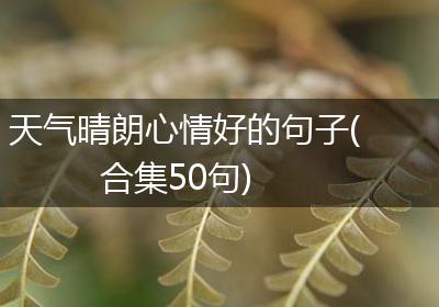天气晴朗心情好的句子(合集50句)