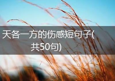天各一方的伤感短句子(共50句)