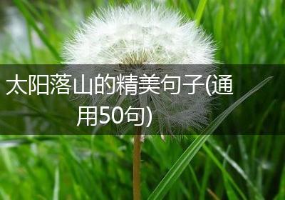 太阳落山的精美句子(通用50句)