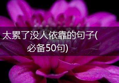 太累了没人依靠的句子(必备50句)
