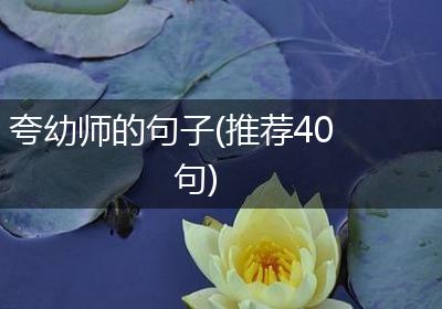 夸幼师的句子(推荐40句)