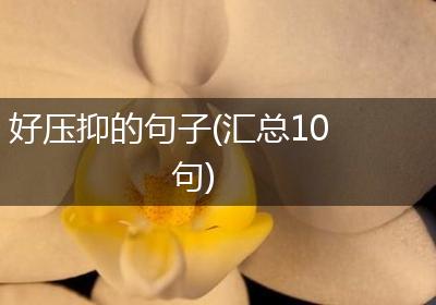 好压抑的句子(汇总10句)
