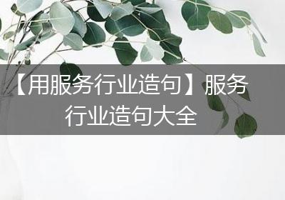 【用服务行业造句】服务行业造句大全