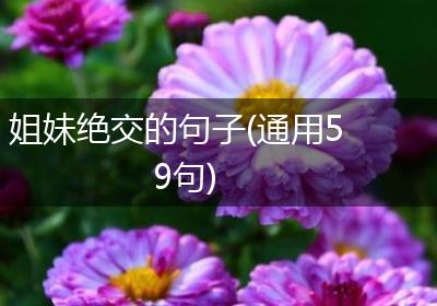 姐妹绝交的句子(通用59句)