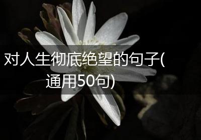 对人生彻底绝望的句子(通用50句)