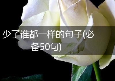 少了谁都一样的句子(必备50句)