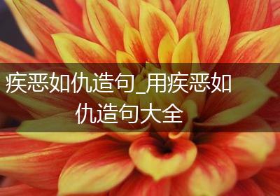 疾恶如仇造句_用疾恶如仇造句大全