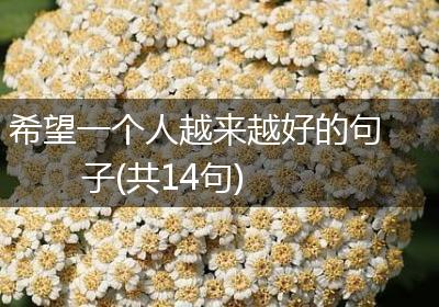 希望一个人越来越好的句子(共14句)